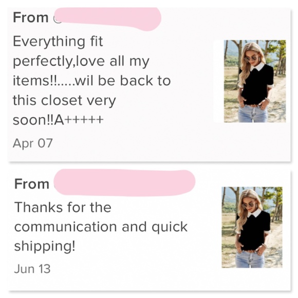 Black Blouse Shirt White Collar - Picture 9 of 12